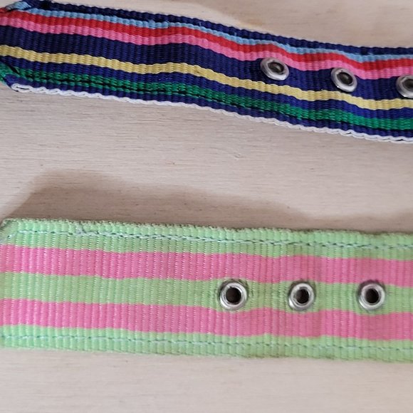 Timex Fashion Watch Fabric Band 2 Extra Bands Striped Multicolor New Battery - Picture 7 of 11